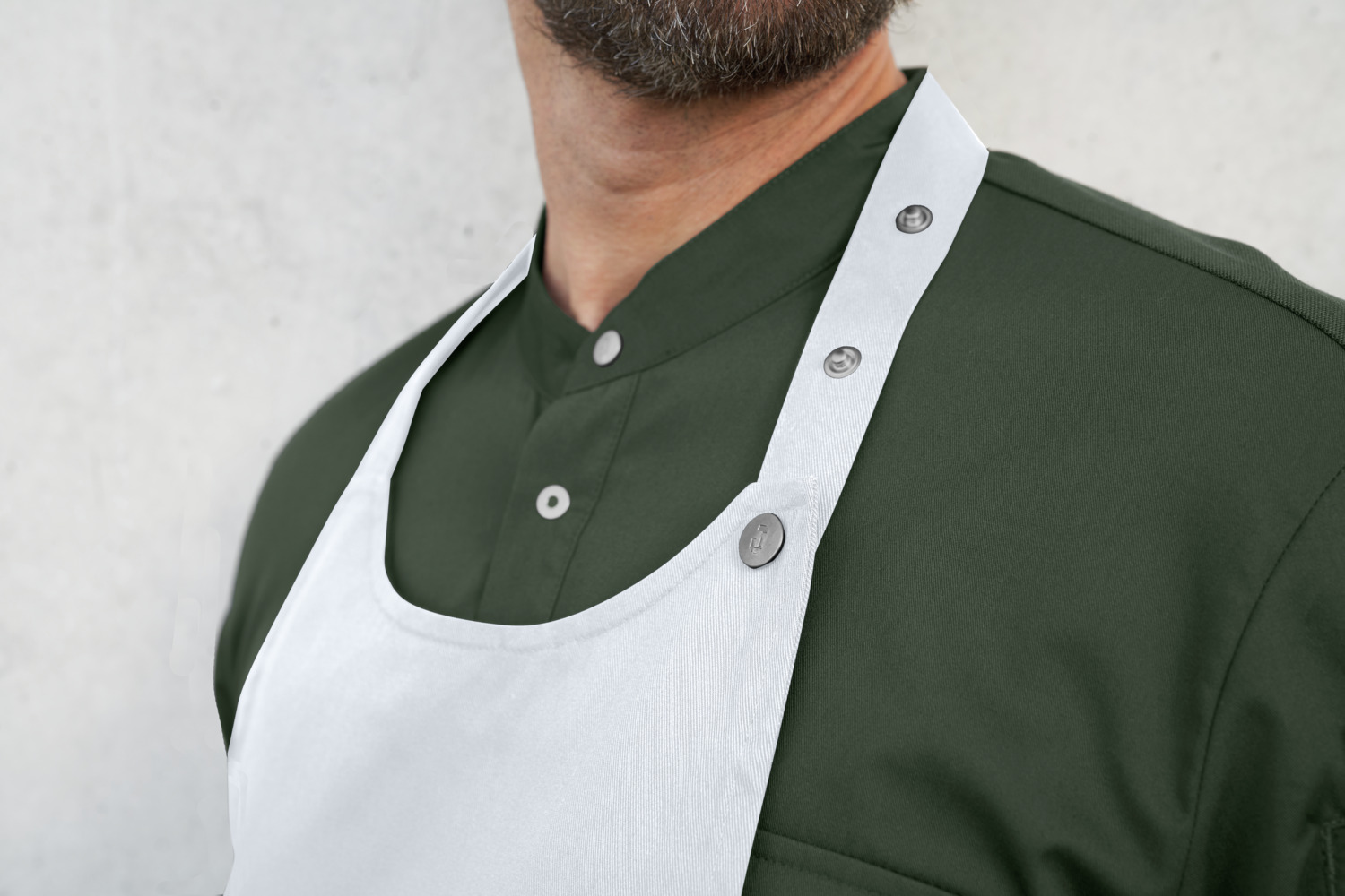 Jobeline Lenny Bib Apron, White, 88x80 cm, 65% Polyester 35% Cotton, Adjustable Neckband, Dishcloth Loop, OEKO-TEX Standard 100