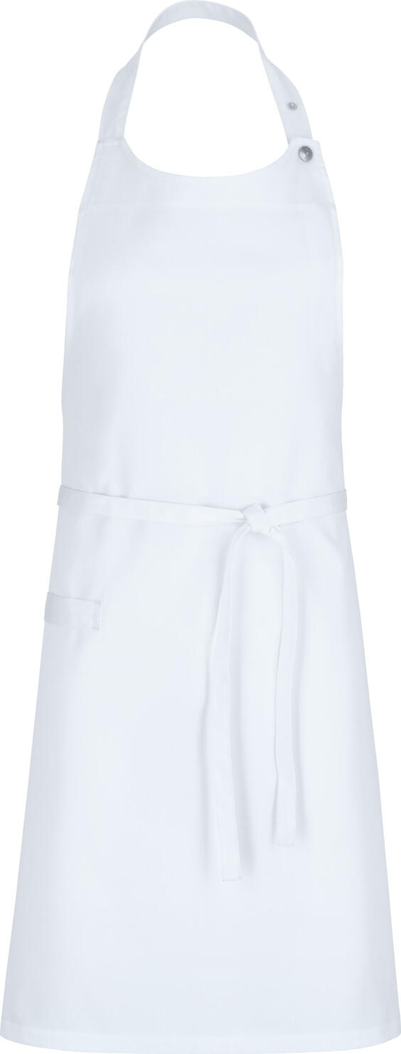 JOBELINE LUSINI Solutions GmbH Bib apron Lenny 88x80 cm (LxW) Latzschürze Lenny 88x80 cm (LxB) Bib apron Lenny 88x80 cm (LxW); 88x80 cm (LxW); white Latzschürze Lenny 88x80 cm (LxB); 88x80 cm (LxB); weiß 65% polyester, 35% cotton. 200 g/m². 60°C wash. High-quality bib apron without pockets made from a smooth, easy-care blended fabric. With a round bib and attached dishcloth loop on the side. The neckband is adjustable in length using press studs. With waist ties made from outer fabric for tying. 65 % Polyester, 35 % Baumwolle. 200 g/m². 60°-Wäsche. Hochwertige Latzschürze ohne Taschen aus einem glatten, pflegeleichten Mischgewebe. Mit rundem Latz und seitlicher, aufgesetzter Geschirrtuchschlaufe. Das Nackenband ist mittels Druckknöpfen längenverstellbar. Mit Taillenbändern aus Oberstoff zum Binden.