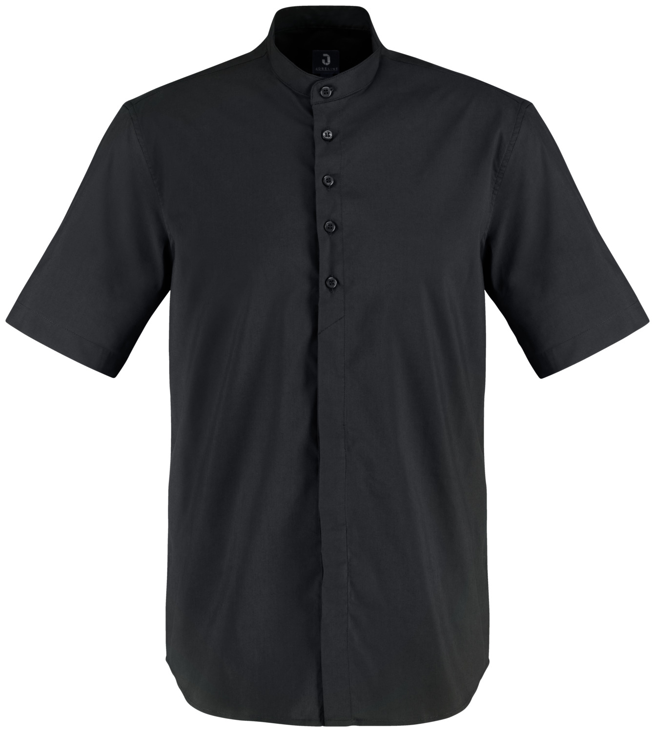 JOBELINE LUSINI Solutions GmbH Men's shirt Lani short sleeve Herren Hemd Lani Kurzarm Men's shirt Lani short sleeve; Size 39/40; black Herren Hemd Lani Kurzarm; Kleidergröße 39/40; schwarz 67 % cotton, 33 % polyester. 30°C wash. Simple, short-sleeved men's shirt with visible button placket and short stand-up collar. With a slightly tapered back for a perfect fit. Extra-long back and rounded hem. Particularly easy-care and easy-iron thanks to the polyester content. Regular fit. Back length: 79 cm for size 39/40. 67 % Baumwolle, 33 % Polyester. 30°-Wäsche. Schlichtes kurzärmliges Herrenhemd mit sichtbarer Knopfleiste und kurzem Stehkragen. Mit einer leichten Taillierung im Rücken für eine perfekte Passform. Extra lange Rückenlänge und abgerundeter Saum. Dank Polyesteranteil besonders pflege- und bügelleicht. Regular fit. Rückenlänge: 79 cm in Gr. 39/40