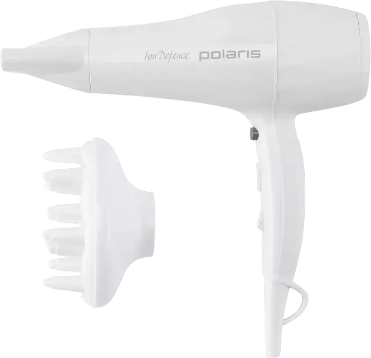 Polaris PHD2250TDi Hair Dryer, 2200W, Tourmaline Ionization, 3-4 Temperature & 2 Speed Settings, Cold Air Shot, Diffuser and Concentrator, White