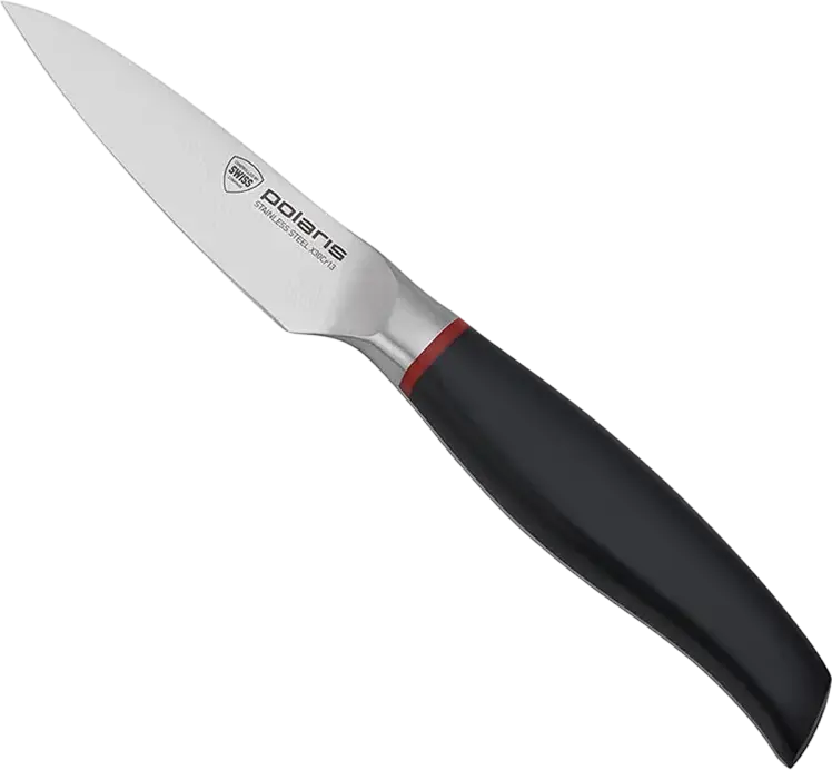Polaris PRO collection-3SS 3-Piece Stainless Steel Knife Set - Chef's, Universal and Paring Knives, X50CrMoV13 Forged Blades, Ice Hardening, Black Plastic Ergonomic Handles