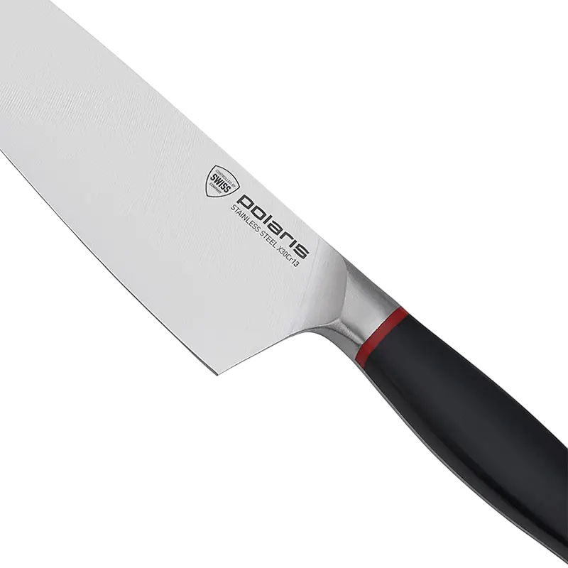 Polaris PRO collection-3SS 3-Piece Stainless Steel Knife Set - Chef's, Universal and Paring Knives, X50CrMoV13 Forged Blades, Ice Hardening, Black Plastic Ergonomic Handles