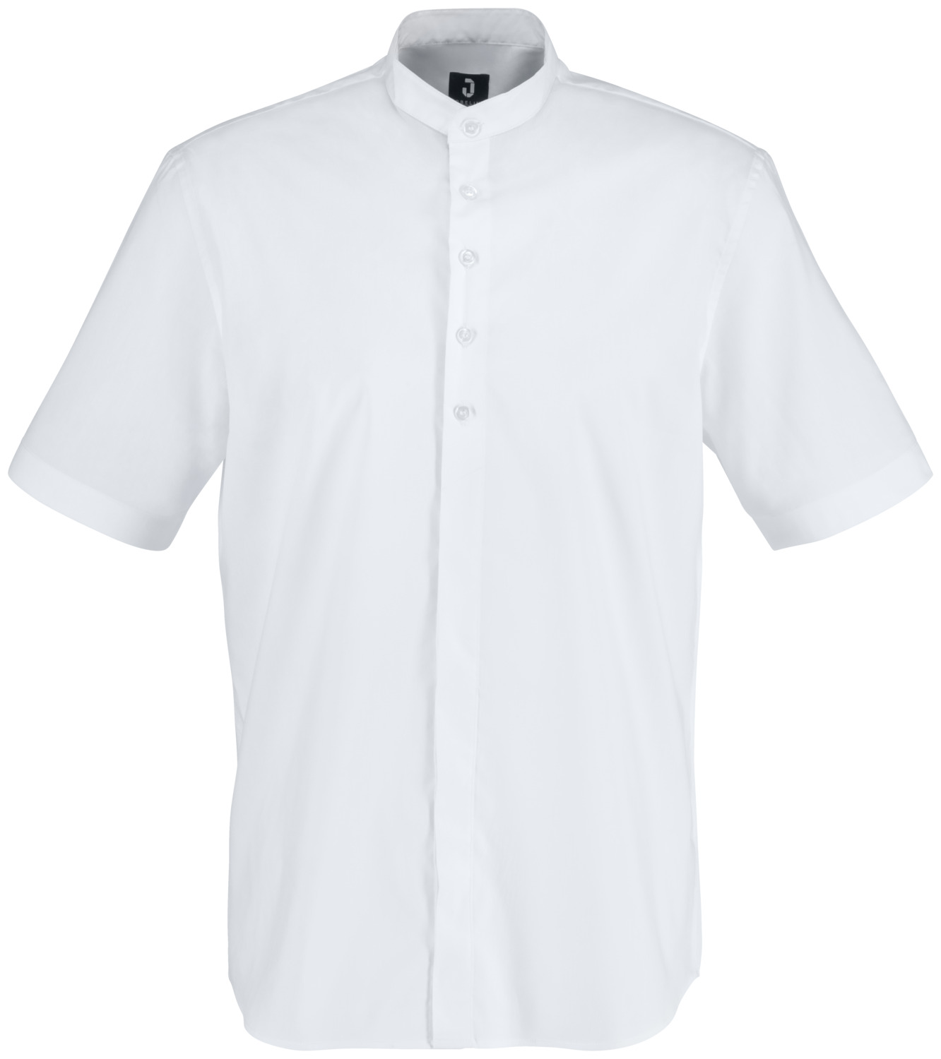 JOBELINE LUSINI Solutions GmbH Men's shirt Lani short sleeve Herren Hemd Lani Kurzarm Men's shirt Lani short sleeve; Size 45/46; white Herren Hemd Lani Kurzarm; Kleidergröße 45/46; weiß 67 % cotton, 33 % polyester. 30°C wash. Simple, short-sleeved men's shirt with visible button placket and short stand-up collar. With a slightly tapered back for a perfect fit. Extra-long back and rounded hem. Particularly easy-care and easy-iron thanks to the polyester content. Regular fit. Back length: 79 cm for size 39/40. 67 % Baumwolle, 33 % Polyester. 30°-Wäsche. Schlichtes kurzärmliges Herrenhemd mit sichtbarer Knopfleiste und kurzem Stehkragen. Mit einer leichten Taillierung im Rücken für eine perfekte Passform. Extra lange Rückenlänge und abgerundeter Saum. Dank Polyesteranteil besonders pflege- und bügelleicht. Regular fit. Rückenlänge: 79 cm in Gr. 39/40