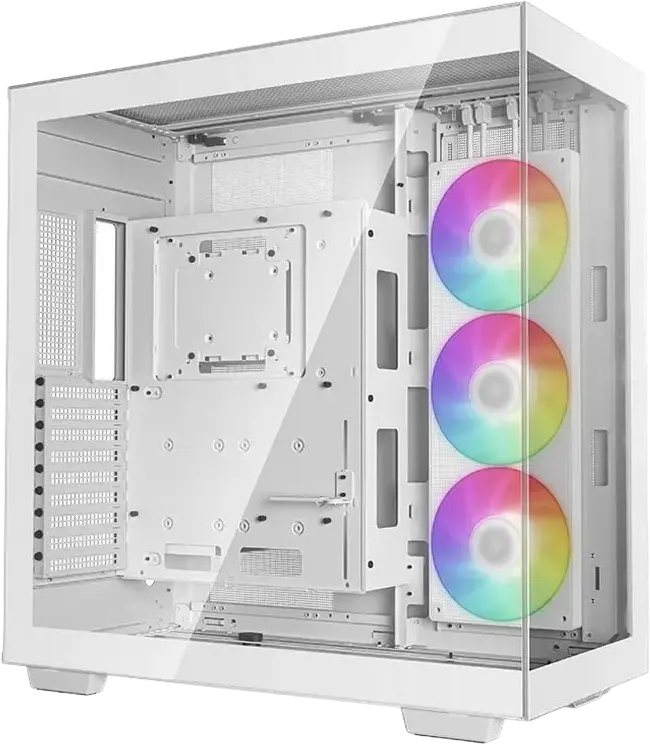 Carcasa Full-Tower Deepcool CH780, Alb, Dual Chamber cu Sticla Temperata Panoramica, Suport E-ATX, Montare GPU Verticala, Suport Radiator 420mm