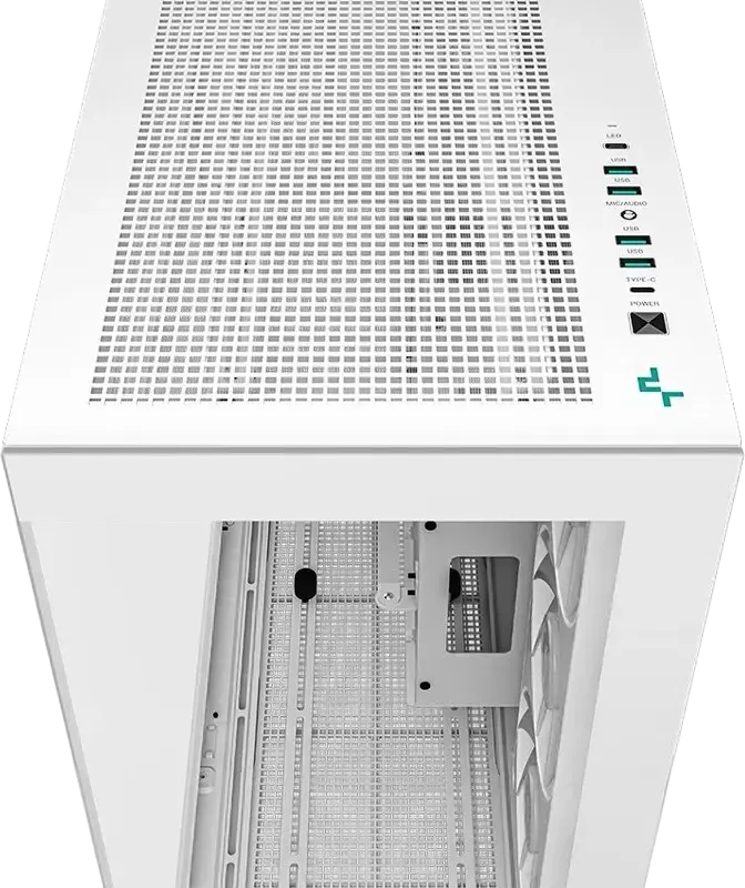 Carcasa Full-Tower Deepcool CH780, Alb, Dual Chamber cu Sticla Temperata Panoramica, Suport E-ATX, Montare GPU Verticala, Suport Radiator 420mm