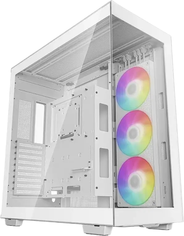 Carcasa Full-Tower Deepcool CH780, Alb, Dual Chamber cu Sticla Temperata Panoramica, Suport E-ATX, Montare GPU Verticala, Suport Radiator 420mm