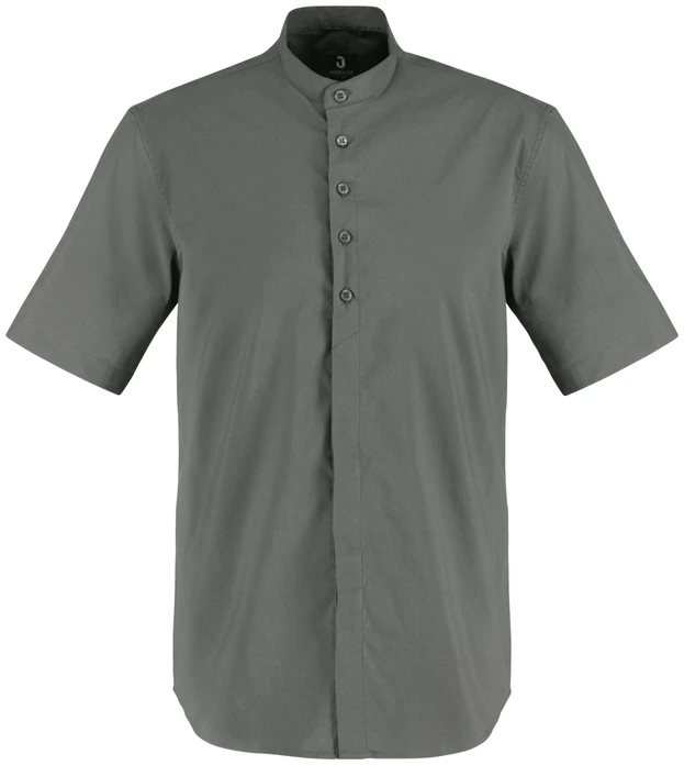 JOBELINE Lani Men's Short Sleeve Shirt, Regular Fit, Cotton Polyester Blend, Easy-Iron Easy-Care with Stand-up Collar and Rounded Hem