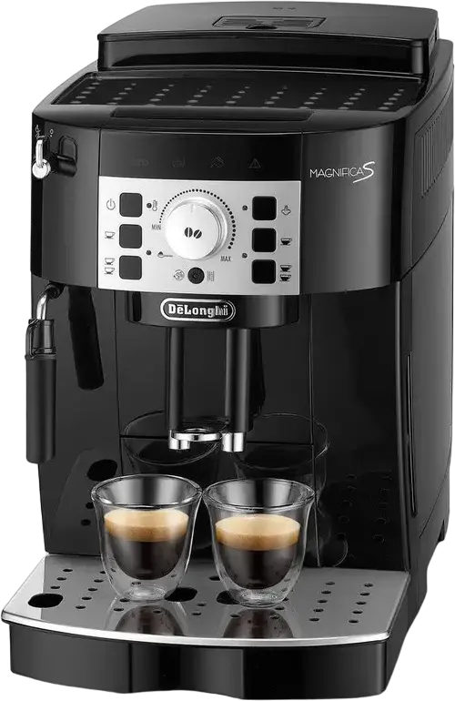 aparat de cafea automat DeLonghi Magnifica S ECAM 22.115.B, 1450W, Pompa 15 bar, Rasnita cu 13 trepte, Sistem spumare lapte manual, Negru