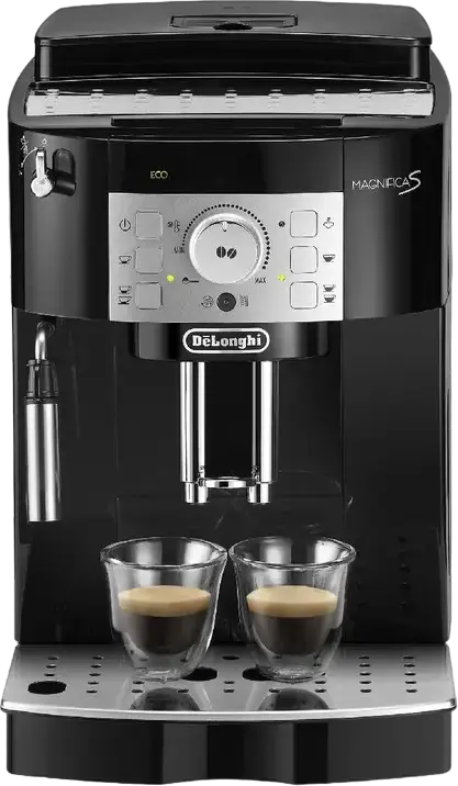aparat de cafea automat DeLonghi Magnifica S ECAM 22.115.B, 1450W, Pompa 15 bar, Rasnita cu 13 trepte, Sistem spumare lapte manual, Negru