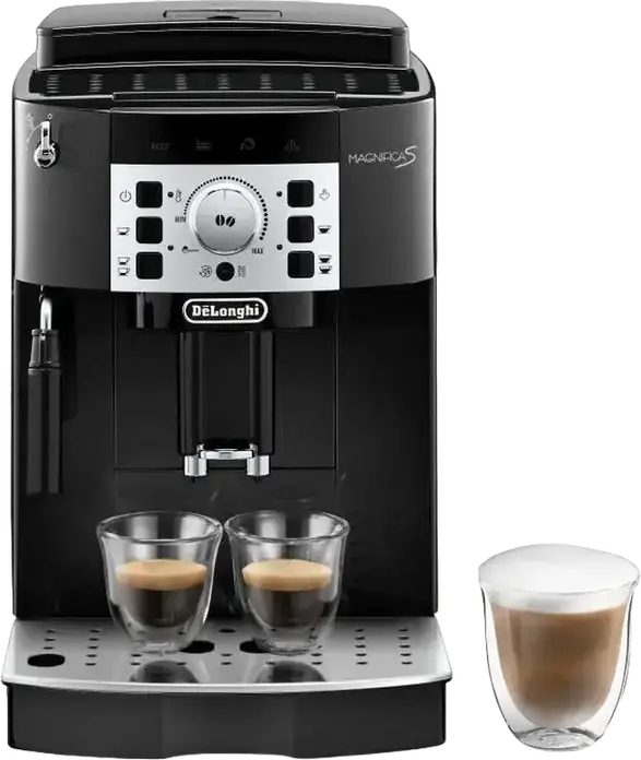aparat de cafea automat DeLonghi Magnifica S ECAM 22.115.B, 1450W, Pompa 15 bar, Rasnita cu 13 trepte, Sistem spumare lapte manual, Negru