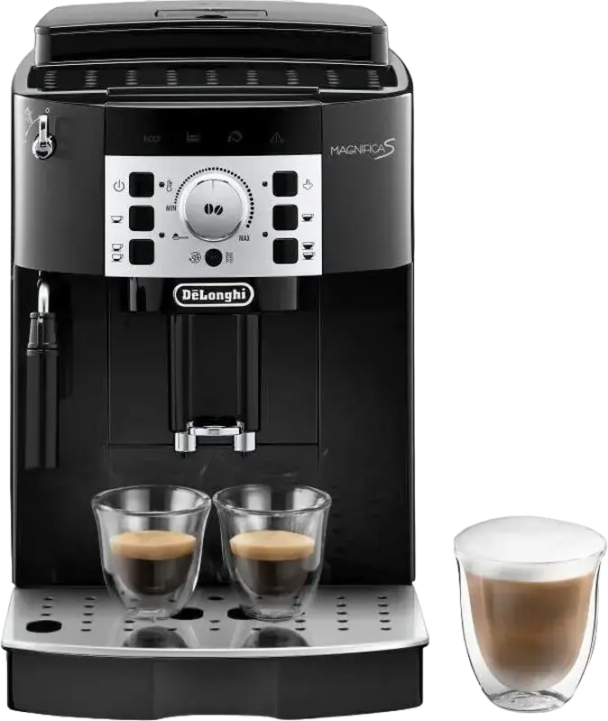 aparat de cafea automat DeLonghi Magnifica S ECAM 22.115.B, 1450W, Pompa 15 bar, Rasnita cu 13 trepte, Sistem spumare lapte manual, Negru