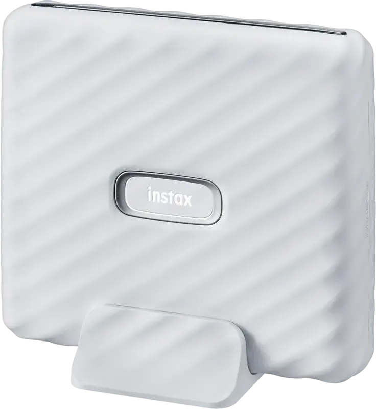 Imprimanta foto Fujifilm Instax Link Wide pentru smartphone, Ash White, Bluetooth 4.2, pentru film instax WIDE, 318 dpi, fotografii 62mm x 99mm, iOS Android