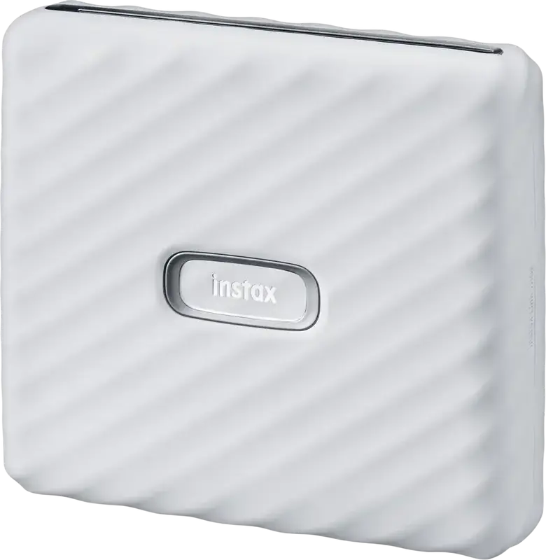 Imprimanta foto Fujifilm Instax Link Wide pentru smartphone, Ash White, Bluetooth 4.2, pentru film instax WIDE, 318 dpi, fotografii 62mm x 99mm, iOS Android