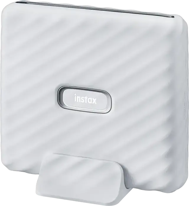 Imprimanta foto Fujifilm Instax Link Wide pentru smartphone, Ash White, Bluetooth 4.2, pentru film instax WIDE, 318 dpi, fotografii 62mm x 99mm, iOS Android