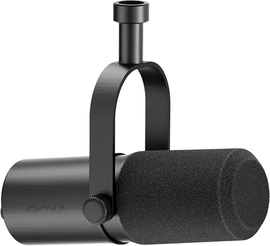 Microfon de Studio Dinamic Boya CastMic P60B, Cardioida, Iesiri Dual USB-C si XLR, 24-bit/48kHz, cu Brat de Suspendare si Pop Filter pentru Podcast