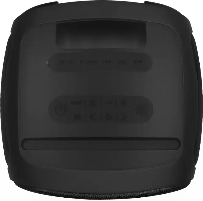 SVEN PS-555 Portable Speaker System, 65W RMS, Bluetooth, RGB Lighting, 16h Battery, USB Type-C, MicroSD, Mic/Aux Input, Remote, Black