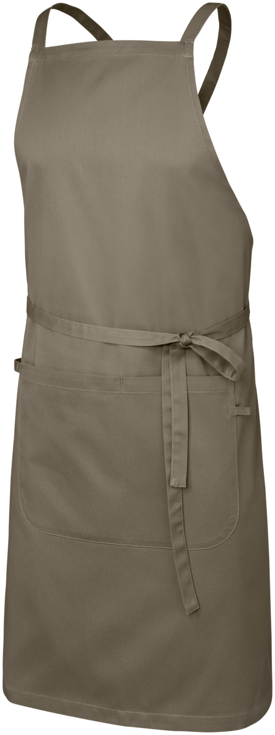 JOBELINE LUSINI Solutions GmbH Bib apron Botero 88x100 cm (LxW) Latzschürze Botero 88x100 cm (LxB) Bib apron Botero 88x100 cm (LxW); 88x100 cm (LxW); taupe Latzschürze Botero 88x100 cm (LxB); 88x100 cm (LxB); taupe 65 % polyester, 35 % cotton. 200 g/m². 60 °C wash. Classic bib apron made of high quality and durable blended fabric. With fixed fabric straps made of apron fabric, which are crossed in the back to relieve the neck. Features a tea towel loop, pen tab, and a large two-section pocket that holds a mini-sized tablet. Extra durable, easy care and easy iron. 65 % Polyester, 35 % Baumwolle. 200 g/m². 60°-Wäsche. Klassische Latzschürze aus hochwertigem und robustem Mischgewebe. Mit festen Stoffbändern aus Schürzenstoff, die zur Entlastung des Nackens im Rücken gekreuzt werden. Mit Geschirrtuchschlaufe, Stiftlasche und einer großen zweigeteilten Tasche, die Platz für ein Tablet im Mini-Format bietet. Besonders strapazierfähig, pflege- und bügelleicht.