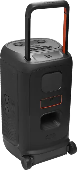 JBL PartyBox 520 Portable Audio System, 400W RMS, Bluetooth 5.4, Auracast, RGB Lighting, 15h Battery, Mic/Guitar Input, Wheels, Black
