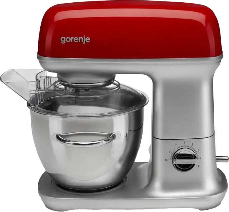 Robot de cuisine planetar Gorenje MMC1000RLR, 1000W, Bol Inox 4.5L, 7 Viteze, cu Accesorii pentru Tocator de Carne si Felietor de Legume