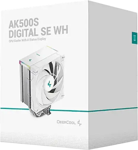 Deepcool AK500S DIGITAL SE CPU Air Cooler, White, 120mm FK120 PWM Fan, Real-time Digital Status Screen for Temp/Usage, ARGB LED, LGA1851/1700/1200/115x, AM4/AM5