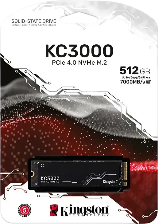 SSD Kingston KC3000 512 GB M.2 2280 NVMe PCIe 4.0 x4 cu Radiator de Aluminiu și Grafen, NAND 3D TLC, Viteza de Citire/Scriere până la 7,000 MB/s