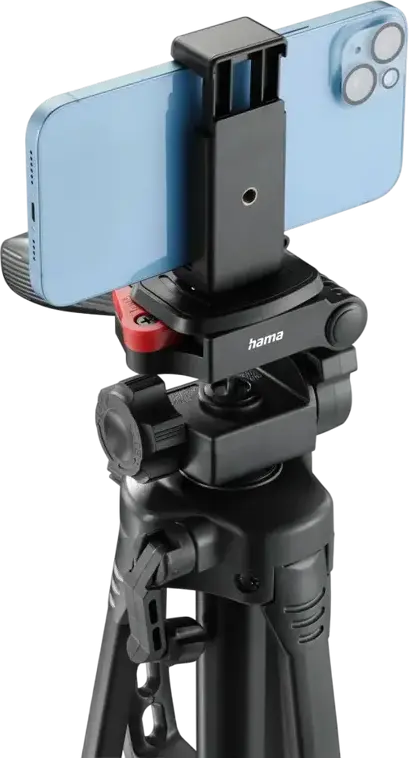 Hama Star 153 3D Camera and Smartphone Tripod, Aluminium, 3-Way 3D Tilt Head, Geared Center Column, Max Height 153 cm, Max Load 3 kg, Black