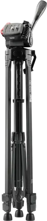 Hama Star 153 3D Camera and Smartphone Tripod, Aluminium, 3-Way 3D Tilt Head, Geared Center Column, Max Height 153 cm, Max Load 3 kg, Black