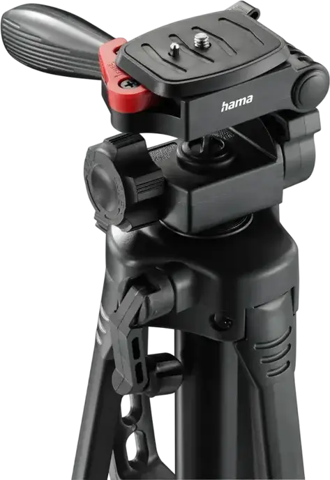 Hama Star 153 3D Camera and Smartphone Tripod, Aluminium, 3-Way 3D Tilt Head, Geared Center Column, Max Height 153 cm, Max Load 3 kg, Black