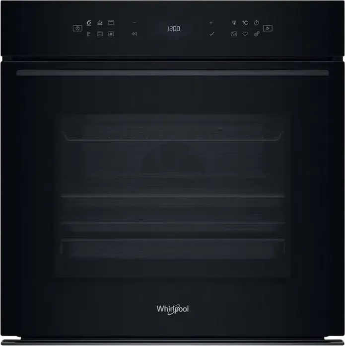 Whirlpool WOI78PT1SBA W Collection Built-in Electric Oven, 73L, A+ Energy Class, 6th Sense, AirFry, FlexiClean Pyrolytic, Black, Tactile LED