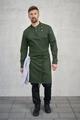 Jobeline Lenny Bib Apron, 88x80 cm, Dark Olive, 65% Polyester 35% Cotton, Round Bib, Dishcloth Loop, Adjustable Neckband, OEKO-TEX Standard 100