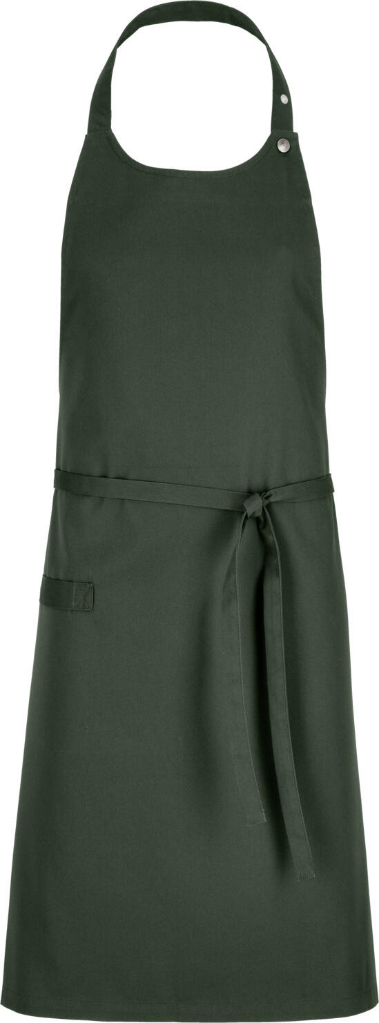 JOBELINE LUSINI Solutions GmbH Bib apron Lenny 88x80 cm (LxW) Latzschürze Lenny 88x80 cm (LxB) Bib apron Lenny 88x80 cm (LxW); 88x80 cm (LxW); dark olive Latzschürze Lenny 88x80 cm (LxB); 88x80 cm (LxB); dunkeloliv 65% polyester, 35% cotton. 200 g/m². 60°C wash. High-quality bib apron without pockets made from a smooth, easy-care blended fabric. With a round bib and attached dishcloth loop on the side. The neckband is adjustable in length using press studs. With waist ties made from outer fabric for tying. 65 % Polyester, 35 % Baumwolle. 200 g/m². 60°-Wäsche. Hochwertige Latzschürze ohne Taschen aus einem glatten, pflegeleichten Mischgewebe. Mit rundem Latz und seitlicher, aufgesetzter Geschirrtuchschlaufe. Das Nackenband ist mittels Druckknöpfen längenverstellbar. Mit Taillenbändern aus Oberstoff zum Binden.