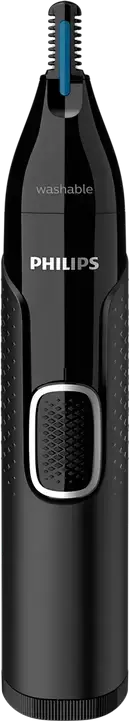 Philips NT5650/16 NT5000 Nose, Ear and Eyebrow Trimmer, Stainless Steel Blades, Protective Guard System, Fully Washable, Black, AA Battery Powered