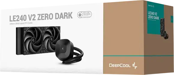 Cooler lichid CPU Deepcool LE240 V2 ZERO DARK, Radiator Aluminiu 240mm, Dual Ventilatoare 120mm PWM Hidraulice, Baza Cupru, Intel LGA 1851/1700/1200/115X & AMD AM5/AM4