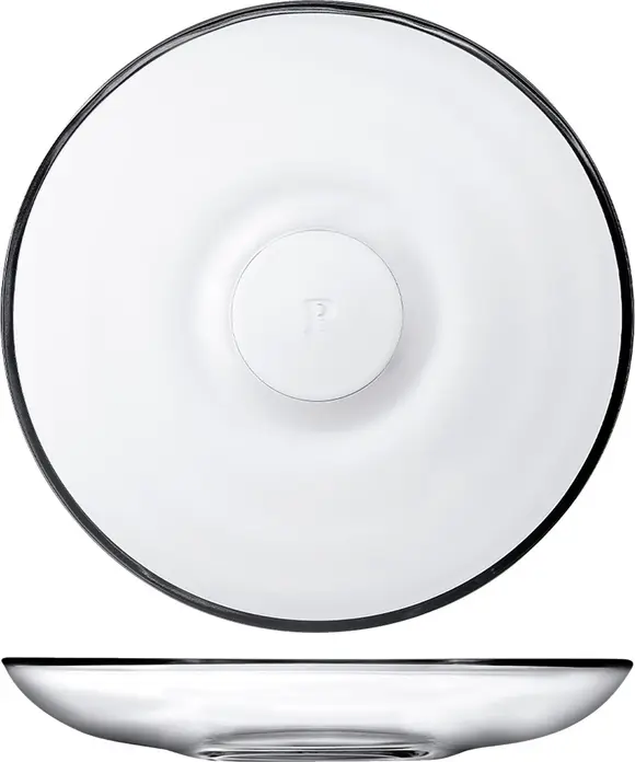 Farfurii de sticla Pasabahce Aida pentru pahare de ceai Incebelli, sticla transparenta, diametru 11 cm, inaltime 2.3 cm, rezistente la masina de spalat vase, 54251