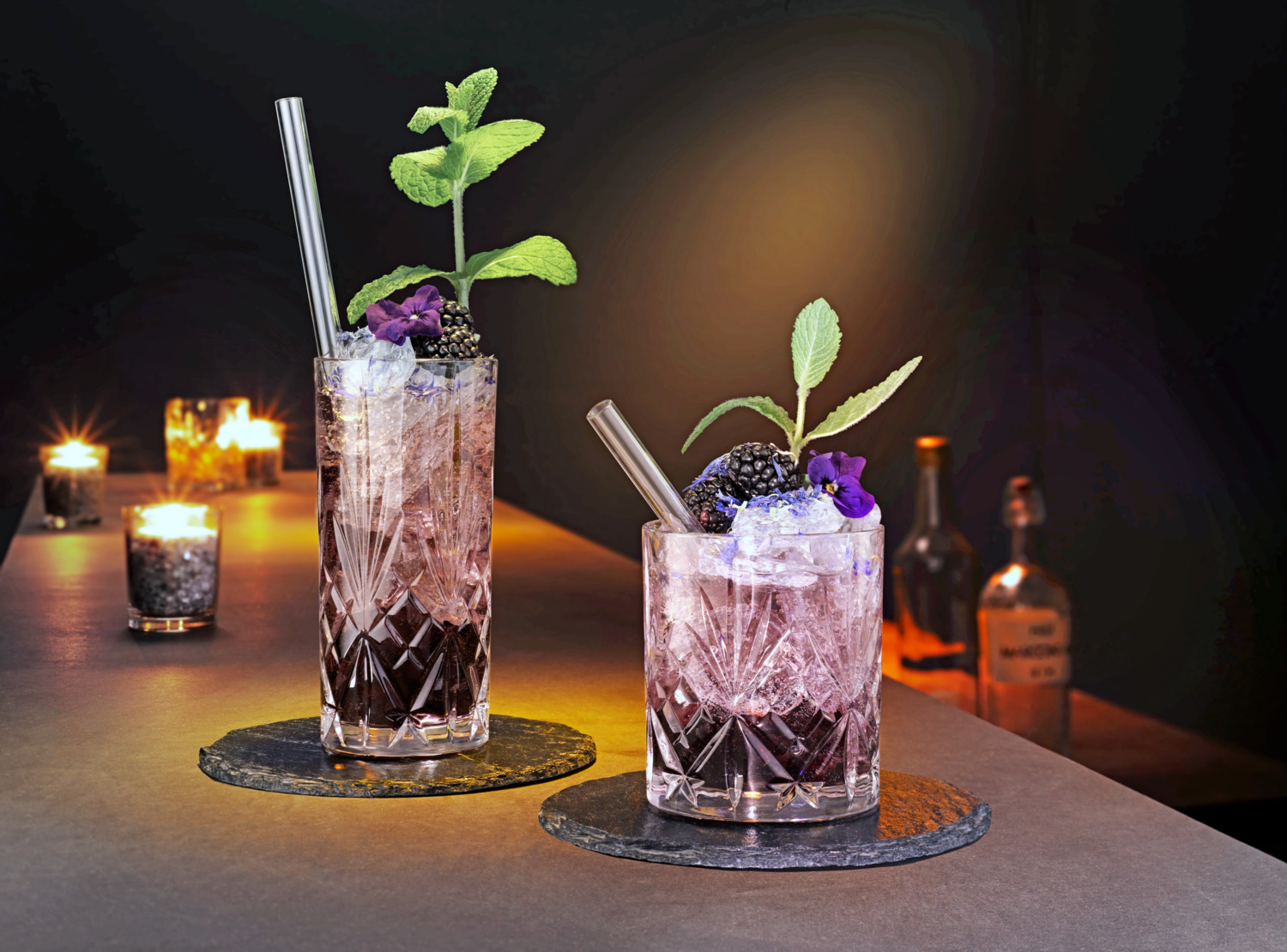 RCR Melodia Crystal Long Drink Cocktail Glasses, Cut-Glass Relief Design, 360ml, Transparent, Dishwasher Safe