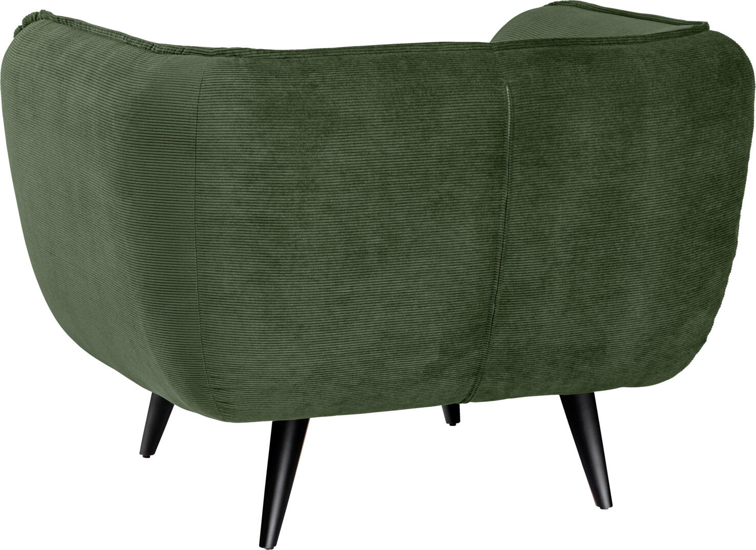 Fotoliu Lounge VEGA Kelso, Material Cord Robust Ribbed Verde, Picioare Lemn Fag, 110x88x76 cm, Rezistenta 100,000 Martindale, pentru Lobby-uri