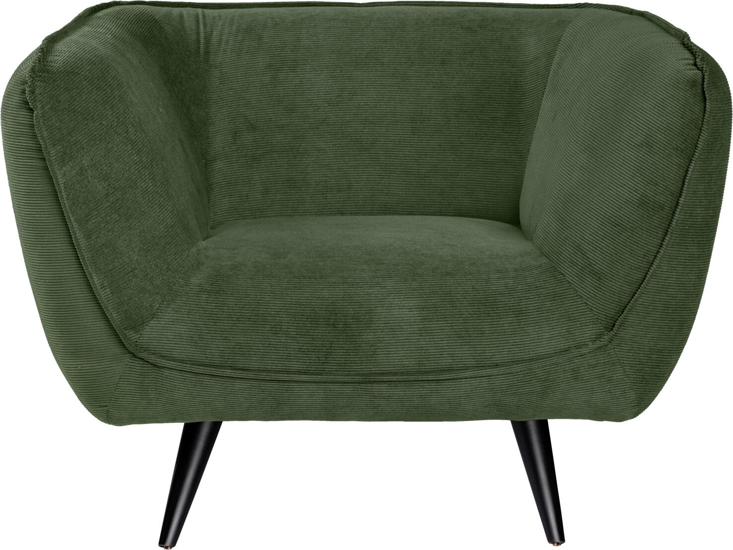 Fotoliu Lounge VEGA Kelso, Material Cord Robust Ribbed Verde, Picioare Lemn Fag, 110x88x76 cm, Rezistenta 100,000 Martindale, pentru Lobby-uri