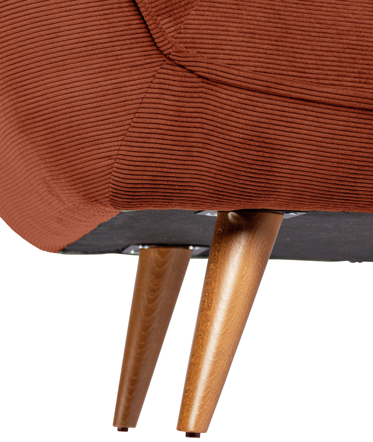 VEGA Kelso Lounge Armchair, Ribbed Cord Fabric, Beech Wood Base, Flame-Retardant, 110x88x76 cm, High Abrasion Resistance 100k Martindale