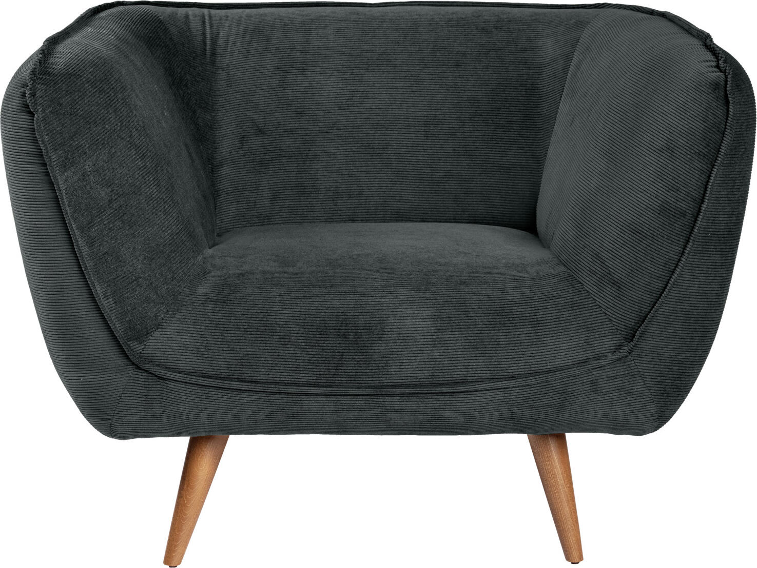 Fotoliu Lounge VEGA Kelso, Material Cord cu Textura Ribat, Picioare din Lemn de Fag Natural, Ignifug, 110x88x76 cm, Confort Ridicat pentru Lobby