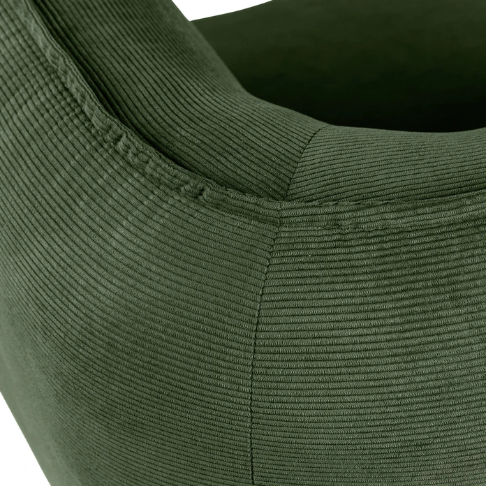 Fotoliu Lounge VEGA Kelso, Material Cord Robust Ribat Verde, Baza din Fag Natural, Ignifug, 110x88x76 cm, Rezistenta 100.000 Martindale