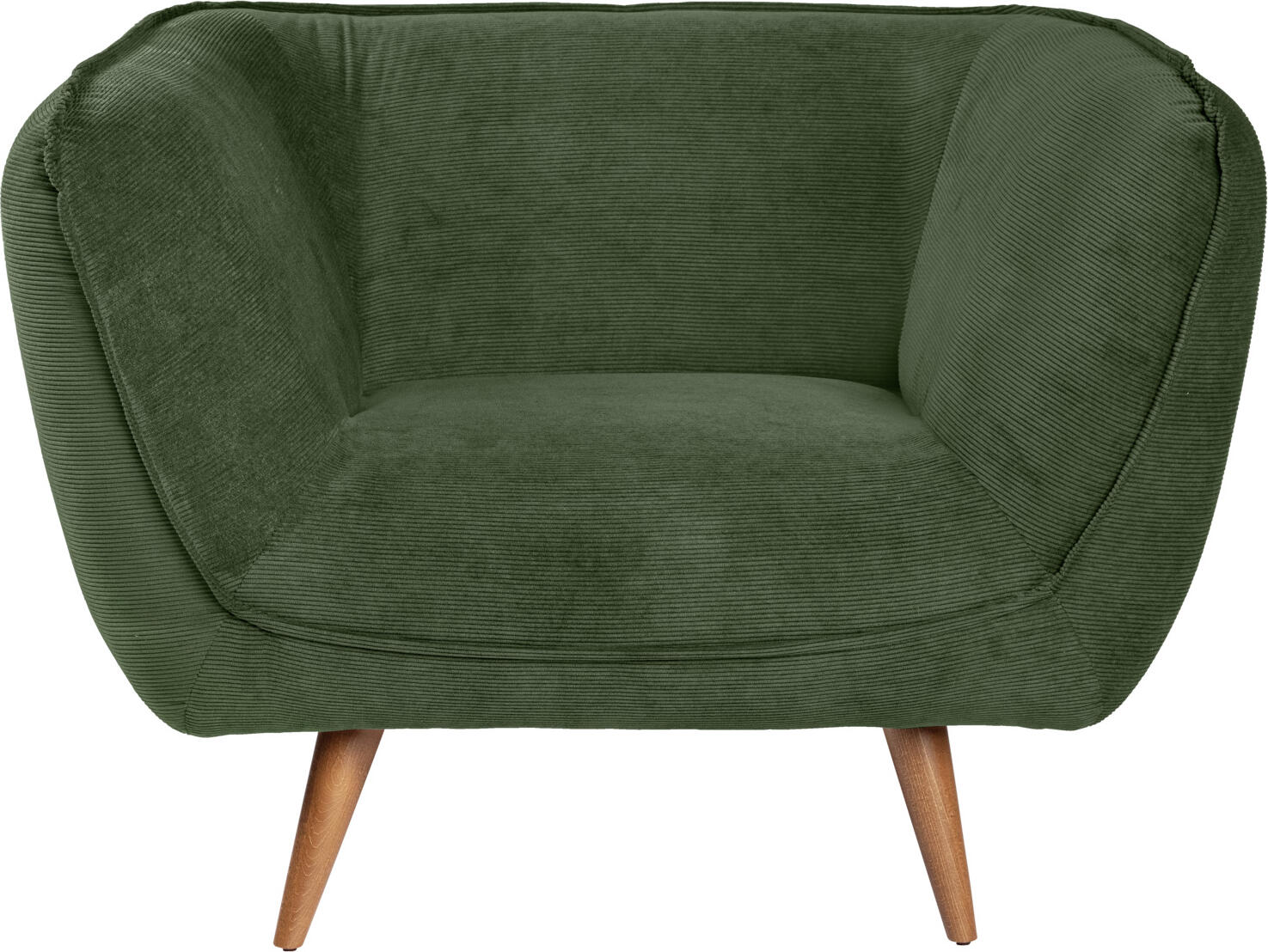 Fotoliu Lounge VEGA Kelso, Material Cord Robust Ribat Verde, Baza din Fag Natural, Ignifug, 110x88x76 cm, Rezistenta 100.000 Martindale