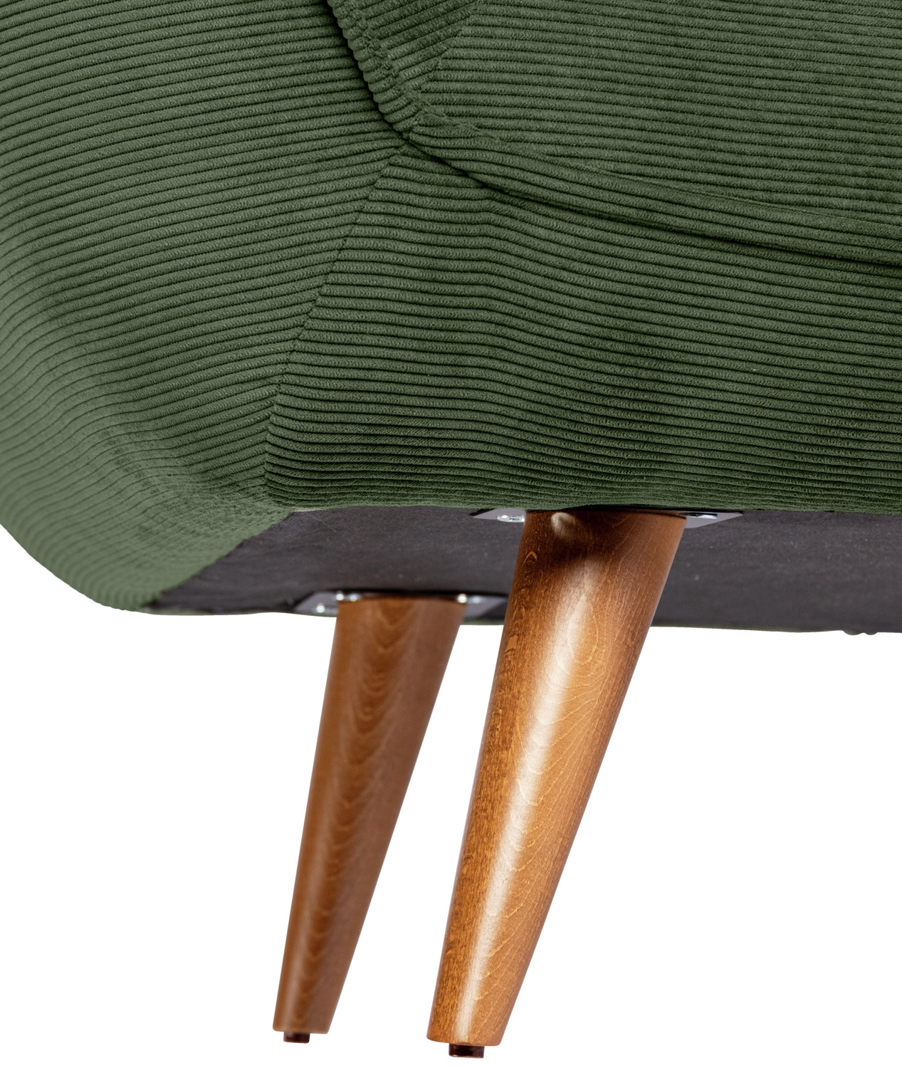 Fotoliu Lounge VEGA Kelso, Material Cord Robust Ribat Verde, Baza din Fag Natural, Ignifug, 110x88x76 cm, Rezistenta 100.000 Martindale