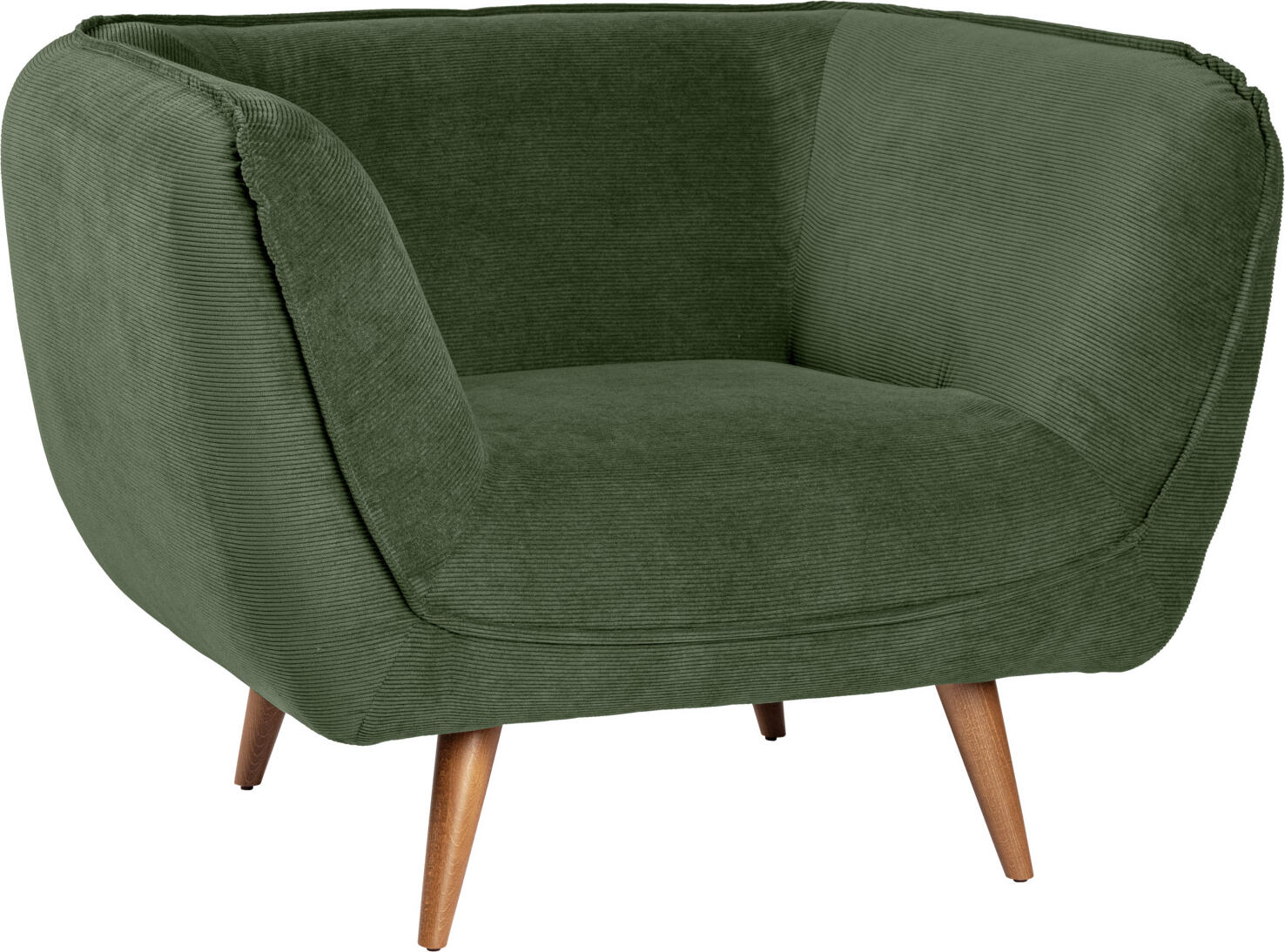 VEGA LUSINI Solutions GmbH Lounge armchair Kelso Loungesessel Kelso Lounge armchair Kelso; 110x88x76 cm (WxDxH); seat green, base beech Loungesessel Kelso; 110x88x76 cm (BxTxH); Sitz grün, Gestell buche Cosy armchair with armrests made of high-quality cord fabric and natural beech legs. Cord fabric for furniture is a robust and durable material and therefore ideal for heavily frequented lobby areas. This fabric is known for its unique ribbed texture, which not only looks attractive but is also pleasant to the touch. Suitable for indoor use only. Supplied disassembled, attach legs using the assembly material provided. Gemütlicher Sessel mit Armlehnen aus hochwertigem Cord-Stoff und Beinen aus Buche, natur. Cord-Stoff für Möbel ist ein robustes und langlebiges Material und somit ideal geeignet für stark frequentierte Lobby Bereiche. Dieser Stoff ist bekannt für seine einzigartige gerippte Textur, die nicht nur attraktiv aussieht, sondern auch angenehm zu berühren ist. Nur für den Innenbereich geeignet. Lieferung erfolgt zerlegt, Beine anhand des mitgelieferten Montagematerials befestigen.