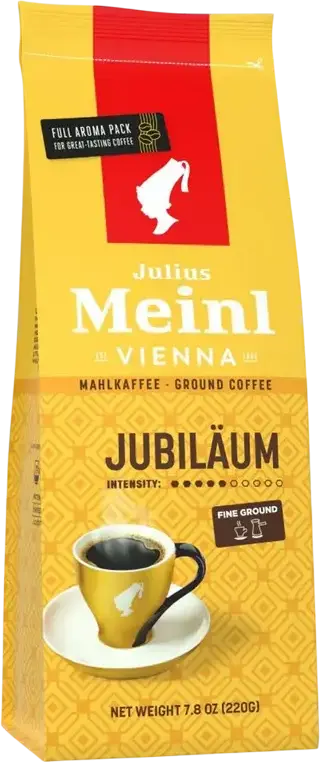 Cafea Macinată Julius Meinl Jubilaum, Prăjire Medie Viena, Blend America Centrală și Papua Noua Guinee, Note Citrice și Floral, pentru Filtru, 220g