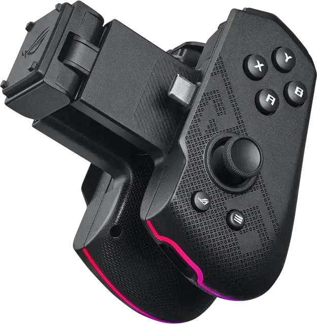 ASUS ROG Tessen Mobile Gamepad for Android, USB Type-C Wired Controller, 500Hz Polling Rate, 18W Pass-Through Charging, RGB, Aluminum Bridge, Black