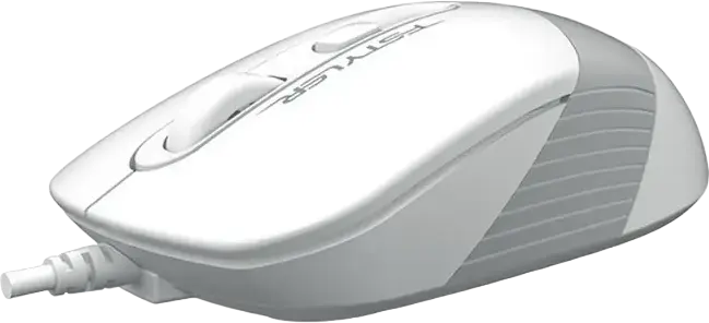 A4Tech FM10 F-Styler Wired Optical Mouse, Blue | Grey, Adjustable 800-1600 DPI, 4 Buttons, Ergonomic Symmetric Design, USB Interface, 150 cm Cable