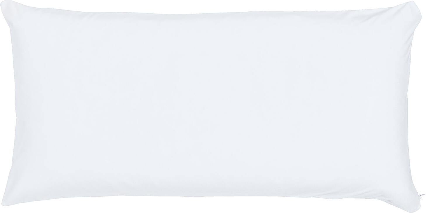 ERWIN M. LUSINI Solutions GmbH Pillow protector Matta Kissenschutzbezug Matta Pillow protector Matta; 40x80 cm (LxW); white Kissenschutzbezug Matta; 40x80 cm (LxB); weiß ##Pillow cover Matta - Breathable moisture protection with zip fastener The high-quality pillowcase offers reliable protection for pillows in the hotel and care sector. The 100% polyester silk jersey top side ensures a pleasantly soft, breathable feel, while the PU membrane on the underside effectively protects the pillow from liquids, mites, bacteria and allergens. * Top: 100% polyester (silk jersey) * Underside: Waterproof PU membrane * Weight: approx. 160 g/m² * Breathable, soft & low-noise * Protection against liquids, mites, bacteria & allergens * With zip for easy handling * Easy-care & durable Thanks to the zip, the cushion can be completely enclosed - for reliable all-round protection and hygienic cleanliness. Ideal for frequent washing and professional use. ##Kissenschutzbezug Matta – Atmungsaktiver Nässeschutz mit Reißverschluss Der hochwertige Kissenschutzbezug bietet zuverlässigen Schutz für Kissen im Hotel- und Pflegebereich. Die Oberseite aus 100 % Polyester-Seidenjersey sorgt für ein angenehm weiches, atmungsaktives Gefühl, während die PU-Membran auf der Unterseite das Kissen effektiv vor Flüssigkeiten, Milben, Bakterien und Allergenen schützt. * Oberseite: 100 % Polyester (Seidenjersey) * Unterseite: Wasserdichte PU-Membran * Gewicht: ca. 160 g/m² * Atmungsaktiv, weich & geräuscharm * Schutz vor Flüssigkeiten, Milben, Bakterien & Allergenen * Mit Reißverschluss für leichte Handhabung * Pflegeleicht & langlebig Dank Reißverschluss lässt sich das Kissen vollständig umschließen – für sicheren Rundumschutz und hygienische Sauberkeit. Ideal für häufige Wäschen und den professionellen Einsatz.