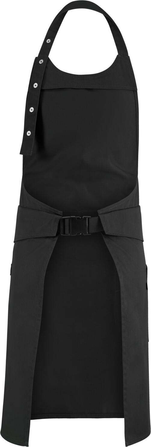 Jobeline Belt Bib Apron, Black, 88x80 cm, 65% Polyester 35% Cotton, Adjustable Neck Strap, Flexible Belt System, Side Patch Pocket with Pen Holder