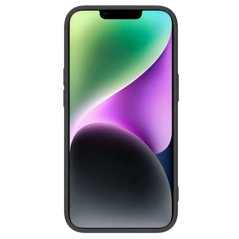 Nillkin CamShield Silky Silicone Case for iPhone 15 Plus, MagSafe Compatible, Sliding Camera Cover, Liquid Silicone with Microfiber Lining, Black