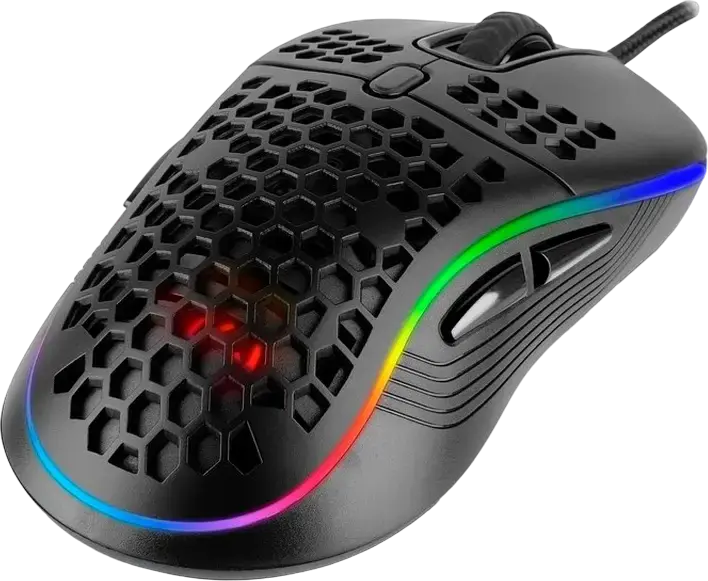 SVEN RX-G860 Optical Gaming Mouse, 12,800 DPI, 8 Programmable Buttons, RGB Backlight, Honeycomb Shell, Ambidextrous, USB, Black